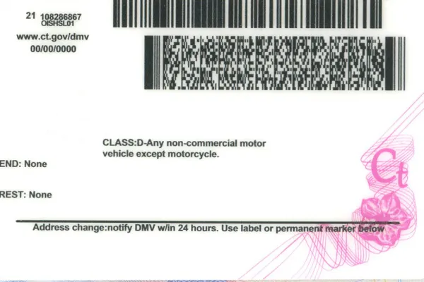 Buy Connecticut fake ID front view online