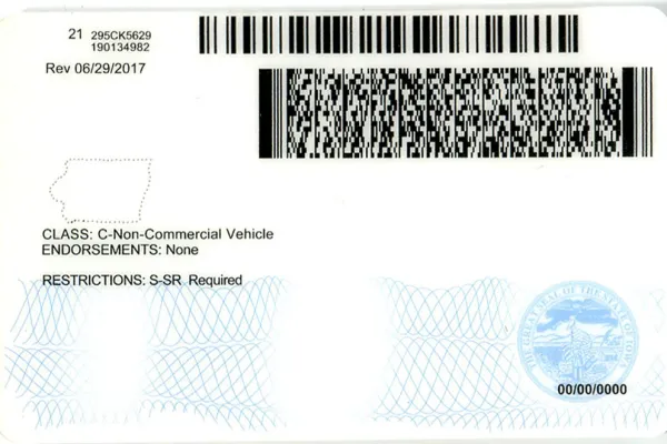 Buy Iowa fake ID front view online