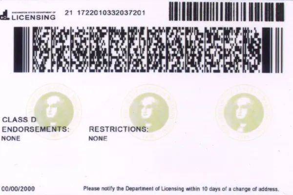 Buy Washington fake ID front view online