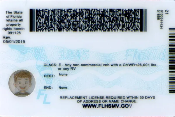 Buy Florida fake ID front view online