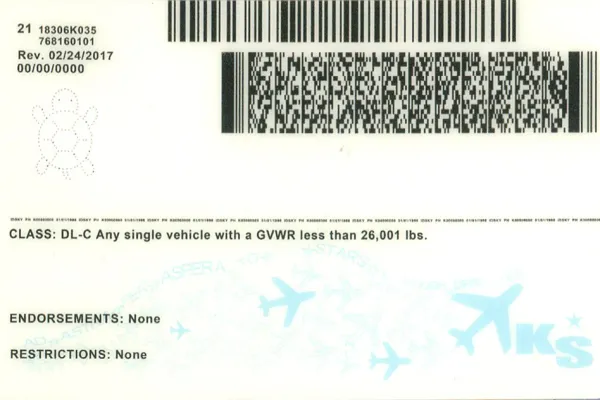Buy Kansas fake ID front view online